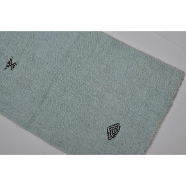 Textile Turqouise Vintage Hmep Rug For Sale - Image 7 of 9
