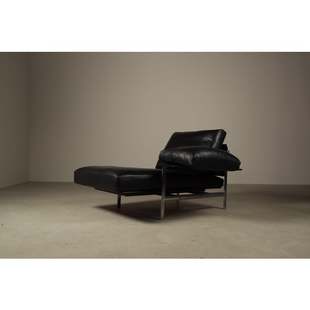 Diesis Chaise Lounge in Black Leather by Antonio Citterio and Paolo Nava for B&B Italia, 1980s For Sale - Image 16 of 16