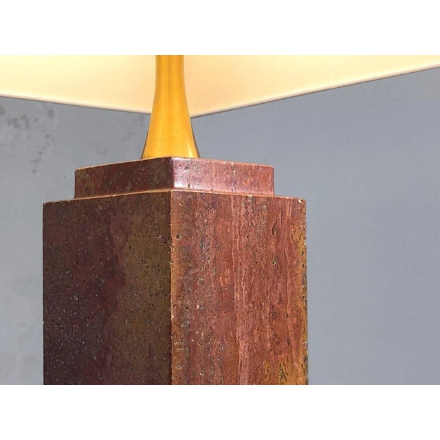 A large and elegant (and very heavy!) table lamp, art-deco, post-modernist, shabby-chic, large cubic tiered body in solid...