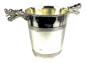 Dragon Handles Silver Plate Ice Bucket