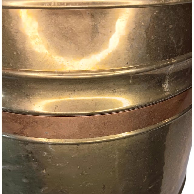 Vintage Brass Planter With Copper Band Nade in Ireland 9.25" X 11" For Sale - Image 14 of 18