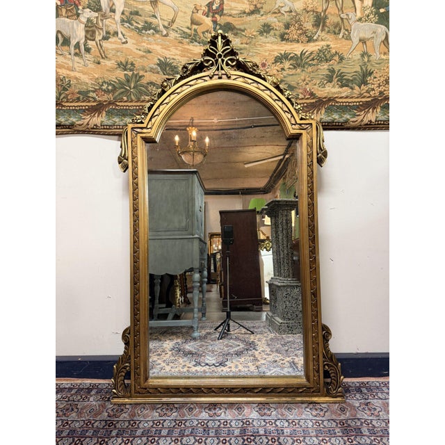 French Style Carved Gilt Wood Mirror For Sale - Image 5 of 5