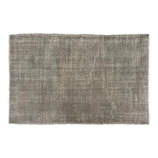 Grey Handknotted Vintage Wool Rug For Sale