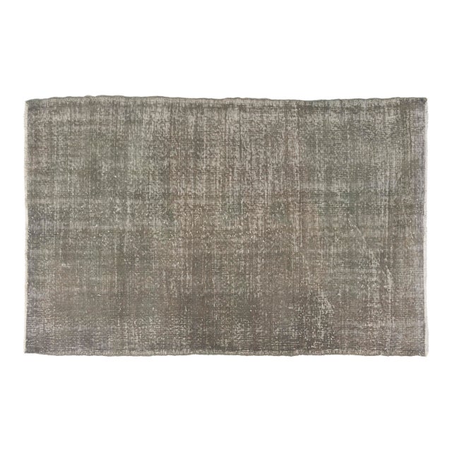 Grey Handknotted Vintage Wool Rug For Sale