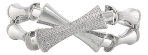 Bochic Chunky Silver Zirconia Cuff Bracelet Crafted in 925 Silver by Carat&her