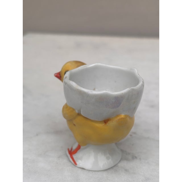 1920s German Porcelain Majolica Chick Egg Cup, Circa 1920 For Sale - Image 5 of 7