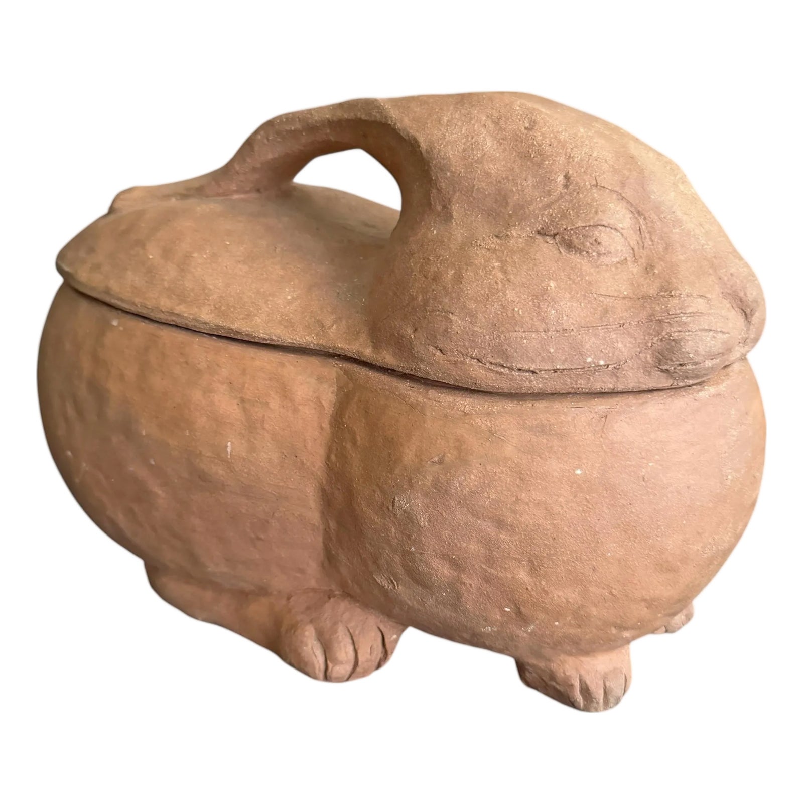 Artist-Made Terracotta Rabbit Box | Chairish