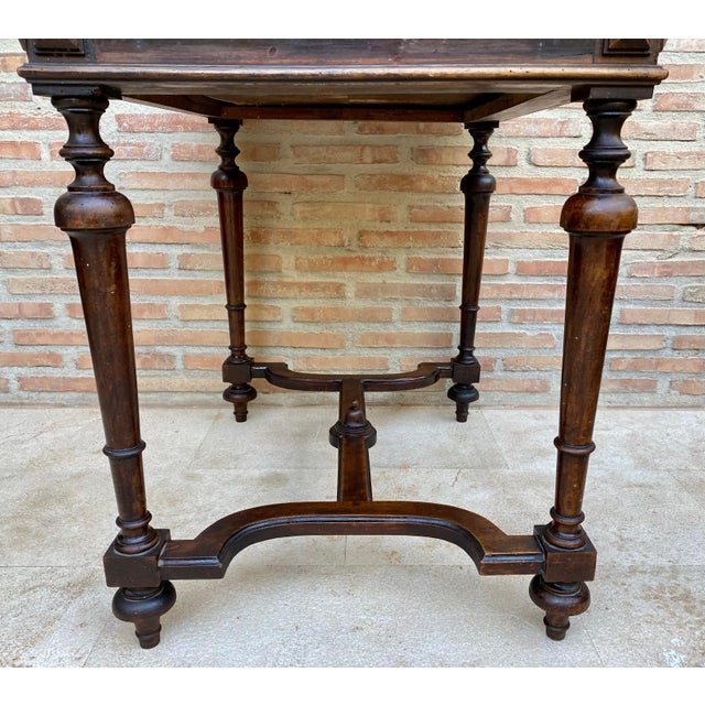 Brown Louis XVI French Walnut Side Table with drawer, 1920s For Sale - Image 8 of 18