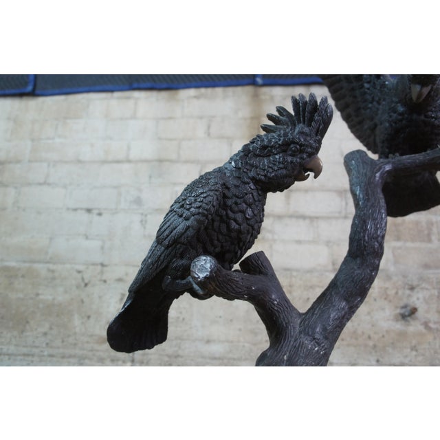 Metal Mid Century Lifesize French Bronze Parrots Cockatoos Birds Sculpture Statue For Sale - Image 7 of 13