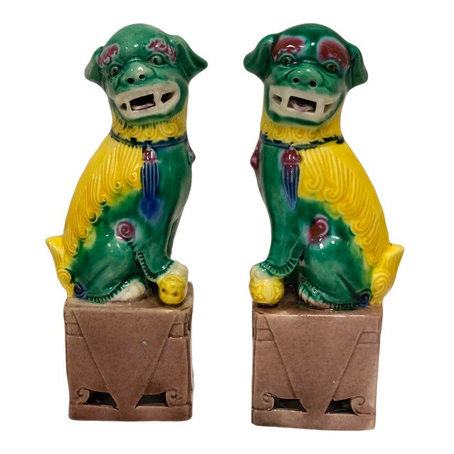 Vintage Foo Dog Figurines a Pair Chairish