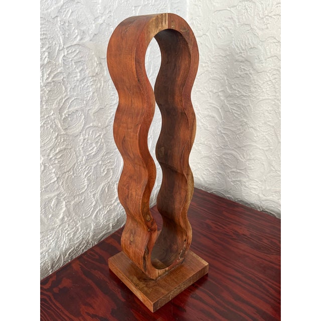 Mid-Century Modern Vintage Curved Bentwood Single Bottle Wine Rack For Sale - Image 3 of 9