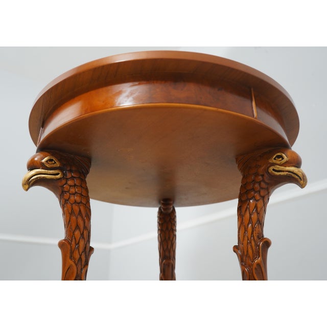Pair Italian Classical Round Inlaid 1 Drawer Lamp Tables For Sale - Image 12 of 12