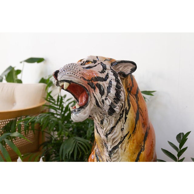 Large Italian Ceramic Tiger, 1970s For Sale - Image 6 of 18