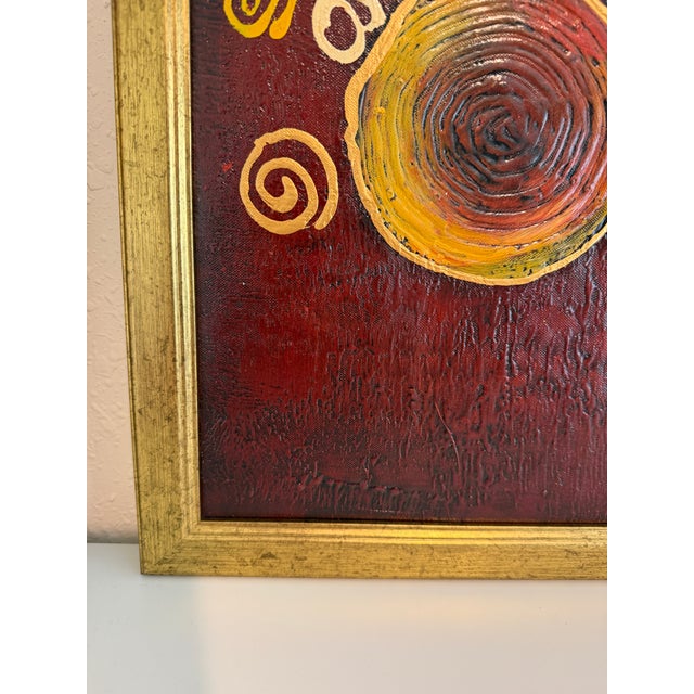 Paint Alena Kalen Modern Geometric Original Abstract Oil Painting "Inner Smile” Coa For Sale - Image 7 of 13