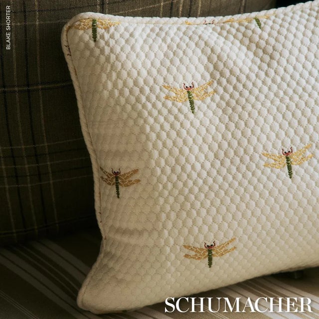 2020s SAMPLE - Schumacher Dragonflies Fabric In Ochre For Sale - Image 5 of 5
