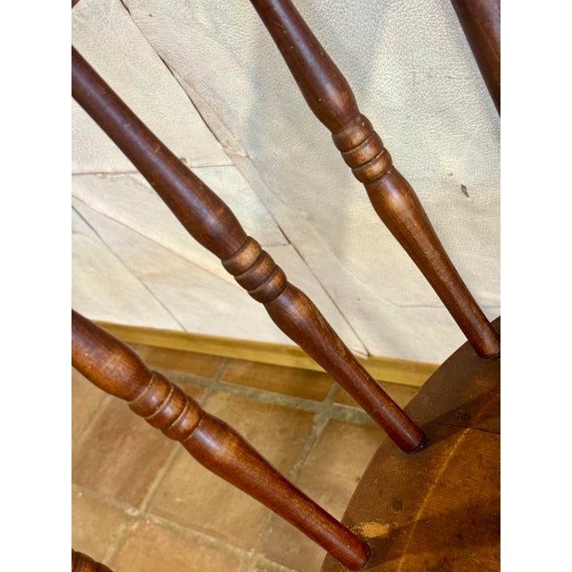 Late 20th Century Solid Hard Rock Maple Colonial, Pub Style Spindle Back Side or Dining Chair For Sale - Image 5 of 12