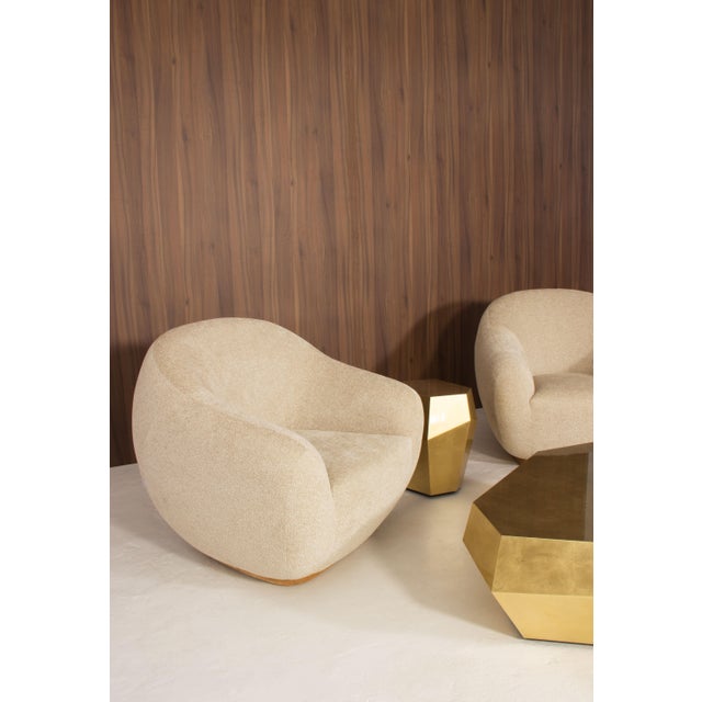 Three Rocks High Side Table in Gold Leaf from Insidherland For Sale - Image 4 of 6