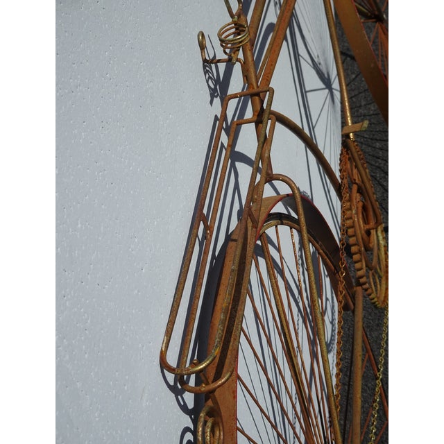 Vintage Rustic 1970's C Curtis Jere "Spinning Wheel" Bicyle Bike Wall Sculpture For Sale - Image 14 of 17