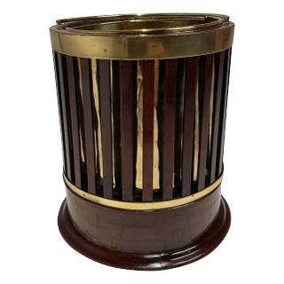 19th Century English Regency Mahogany And Brass Bucket For Sale