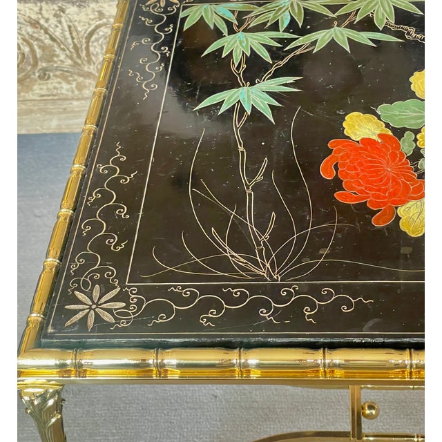 French Maison Bagues Bronze & Lacquer Coffee Table For Sale - Image 13 of 16