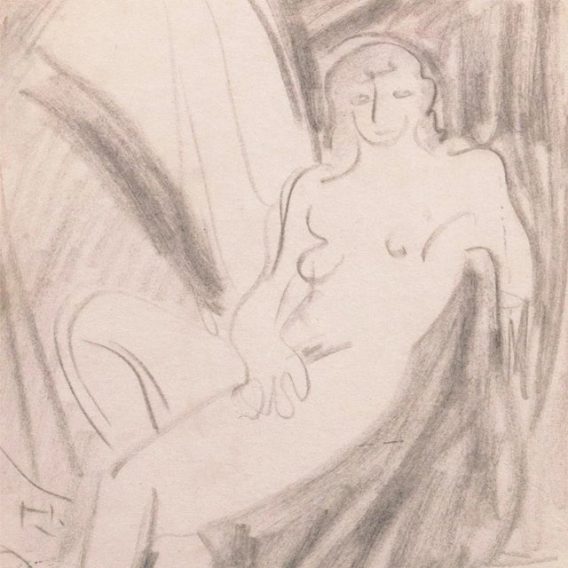 1950s 'Seated Nude' by Victor Di Gesu, Paris, Louvre, Salon D'Automne, Académie Chaumière, San Francisco Art Association, Los Angeles County Museum of Art For Sale - Image 5 of 9