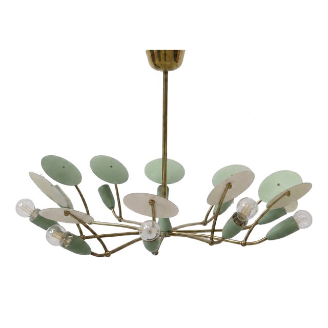 Mid-Century Italian Chandelier in Brass, 1950s For Sale