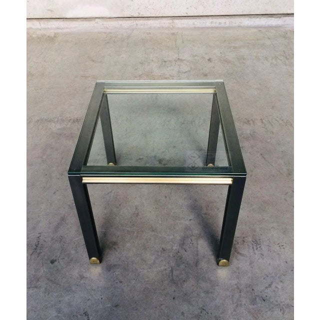 Steel and Brass Square Coffee Table, Belgium, 1980s For Sale - Image 11 of 13