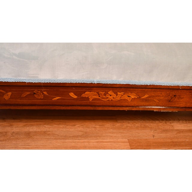 Wood 1840s Antique Dutch Marquetry Mahogany & Satinwood Inlay Spring-Seat Sofa For Sale - Image 7 of 12