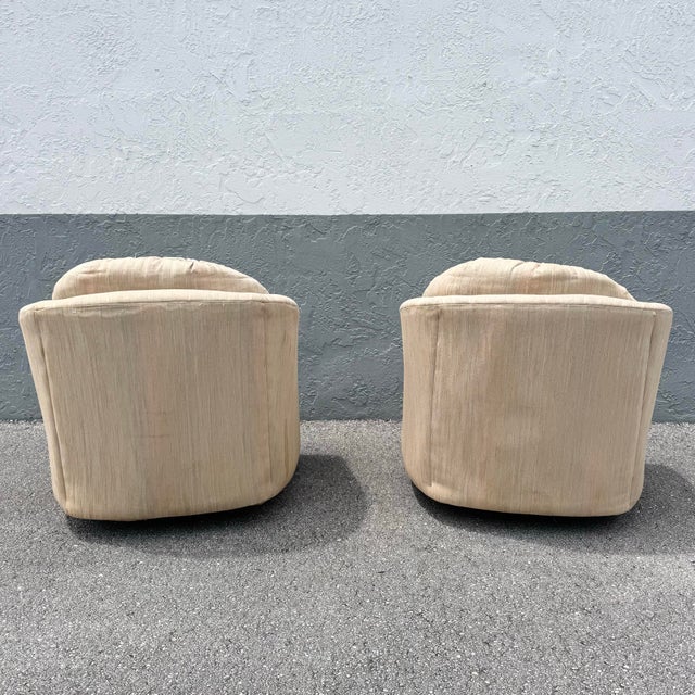 Mid 20th Century Postmodern Swivel Barrell Chairs by Best Chairs - A Pair For Sale - Image 5 of 7