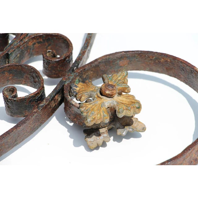Metal 18th Century Baroque Heart Handcrafted Wrought Iron Ornament With Gold Leaf For Sale - Image 7 of 10