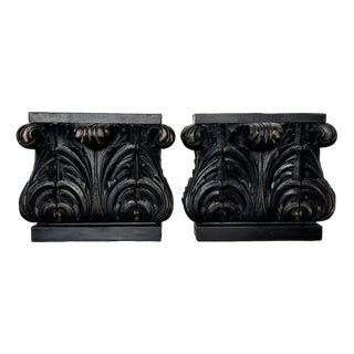 Vintage Wood Sculptures, 1890s, Set of 2 For Sale