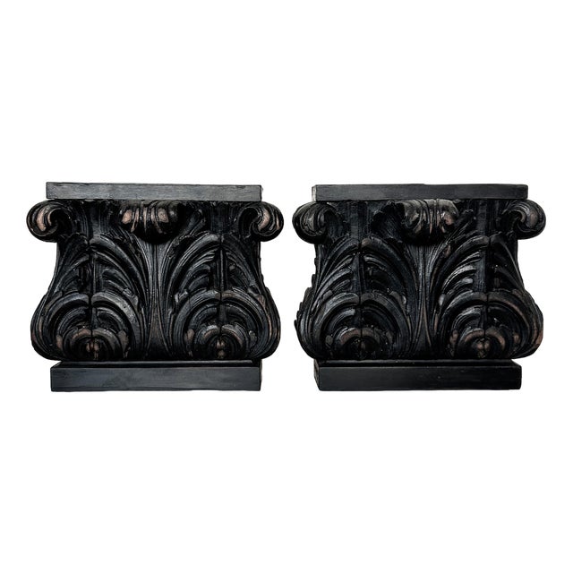 Vintage Wood Sculptures, 1890s, Set of 2 For Sale