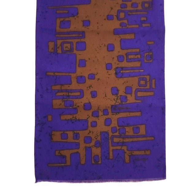Mid-century screen-printed wall hanging. Signed by the german artist Traute Sänger Unused, very rare find in this...
