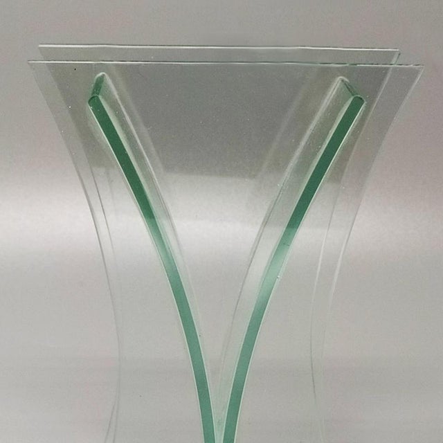 Italian Aquamarine Crystal Vase, 1960s For Sale - Image 4 of 6