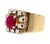 Vintage 1.54 Carat Cushion Cut Ruby in 14k Yellow Gold Wide Band Size 6 For Sale - Image 4 of 6