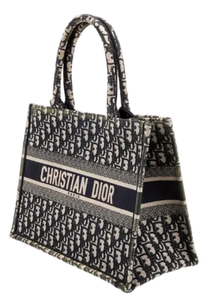 Christian Dior Medium Oblique Book Tote, Black & White