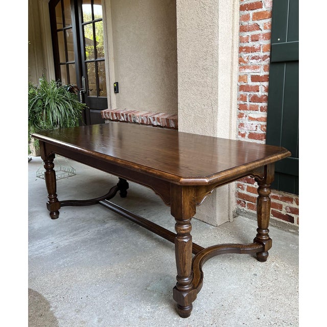 Vintage French Provincial Dining Table Oak Farmhouse Conference Library Table Chairish