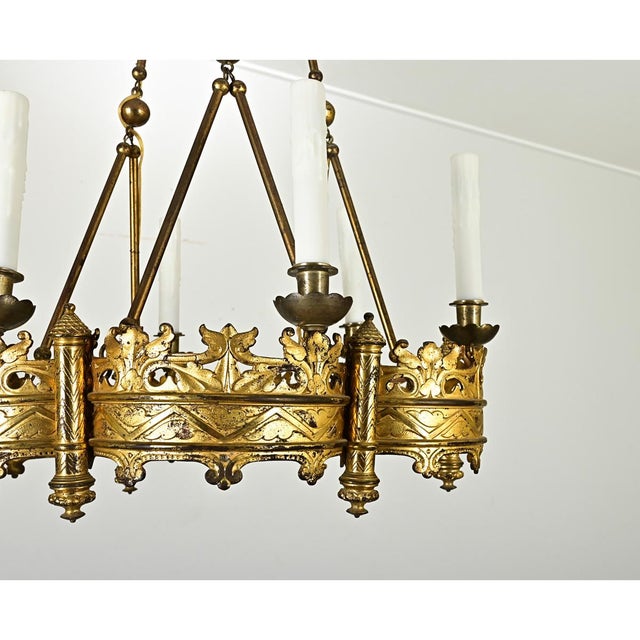 Gothic French 19th Century Byzantine Style Bronze Chandelier For Sale - Image 3 of 12