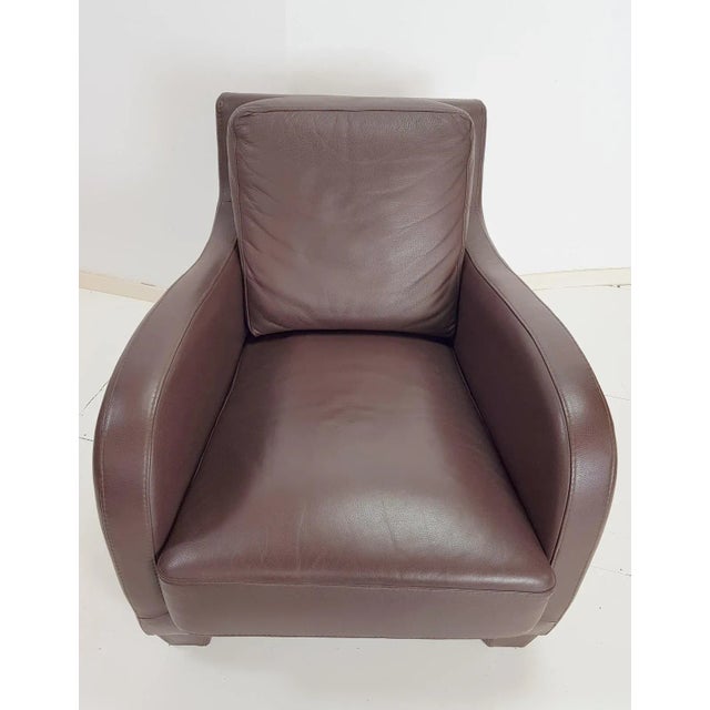 Italian Modern Brown Leather Armchair from Musa Design, 2000s For Sale - Image 9 of 14