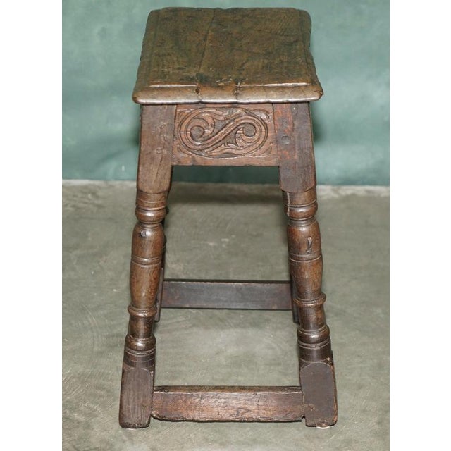 Charles II Carved Oak S-Scroll Stool, 1660s For Sale - Image 17 of 18