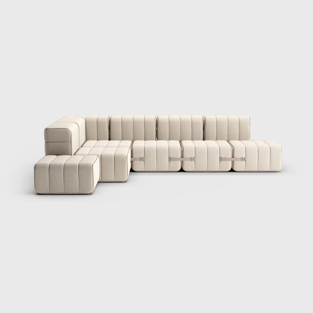 Contemporary Modular Corner Sofa in Sera Fabric from Ambivalenz, Set of 12 For Sale - Image 3 of 10