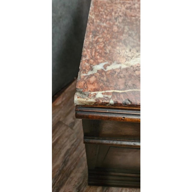 19th Century Renaissance Walnut Chest of Drawers with Doors and Marble Top For Sale - Image 13 of 14