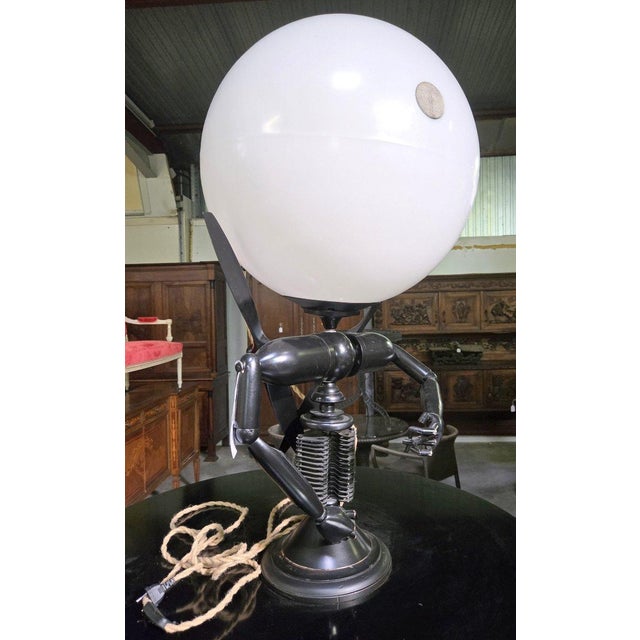 Black Vintage Thermoformed Lamp from Mister Babache, 1980s For Sale - Image 8 of 9