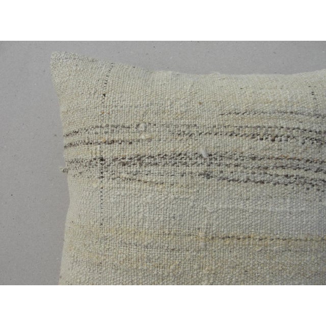 1970s White Kilim Rug Pillow Cover For Sale - Image 4 of 12