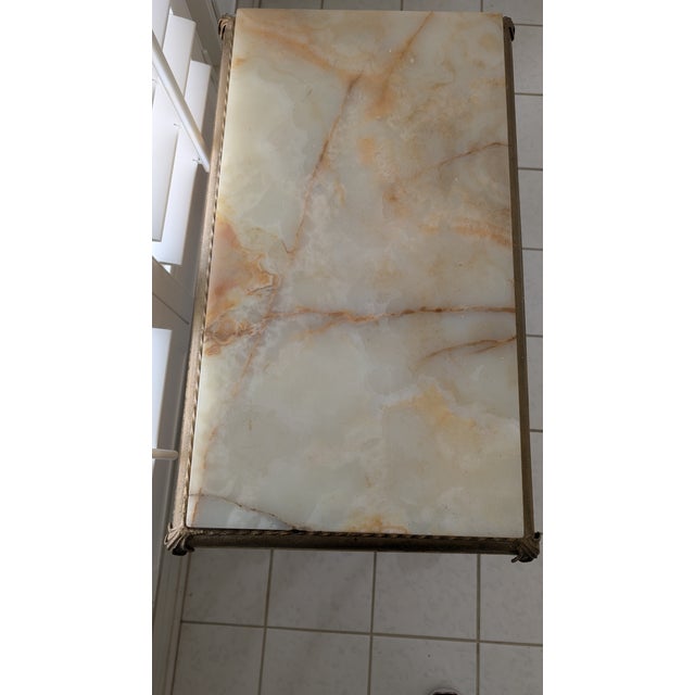 Antique Italian Cast Iron Base Coffee Table With Creamy Ivory Marble Top For Sale - Image 10 of 10