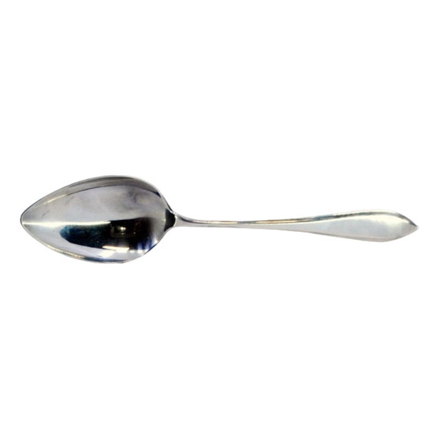 Plain Silver Rice and Serving Spoon with Grooves For Sale