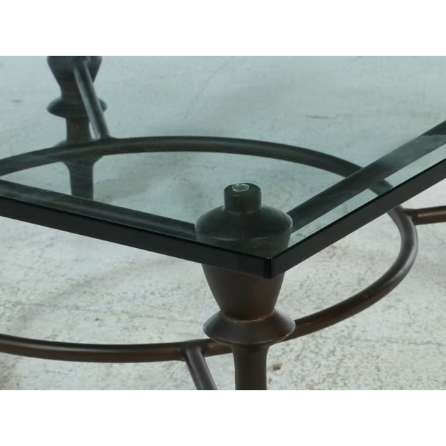 Diego Giacometti Contemporary Giacometti Style Bronze Metal and Glass Coffee Table For Sale - Image 4 of 8