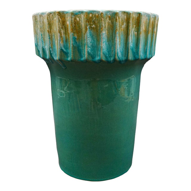 Mid 20th Century Robinson Ransbottom Roseville, Oh Monumental Cog Gear Planter For Sale