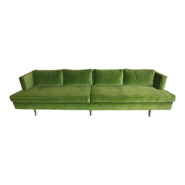 Vintage Davenport Green Velvet Sofa Chairish