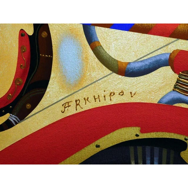 Anton Arkhipov "The Hero" Hand Signed Painting on Canvas With Custom Framed H.Signed For Sale - Image 9 of 10